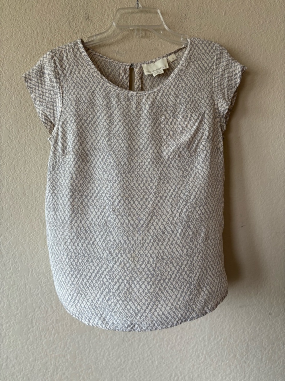 Cynthia Rowley geometric print 100% silk blouse Size S‎